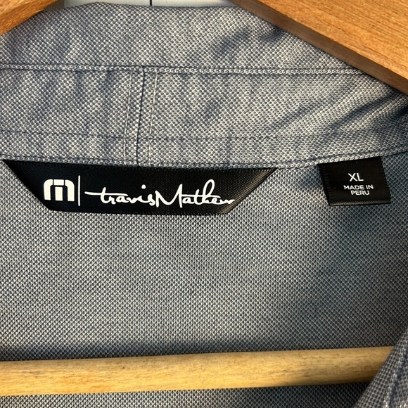 Travis Mathew Golf Polo Heather Blue/Grey w/ Embroidered Logo Size: XL - Picture 4 of 7